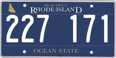 RI license plate 227171