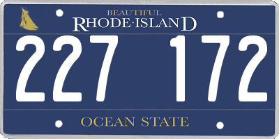 RI license plate 227172