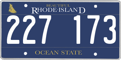 RI license plate 227173