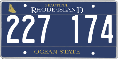 RI license plate 227174