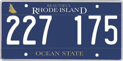 RI license plate 227175