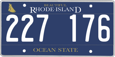RI license plate 227176