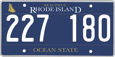 RI license plate 227180