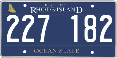 RI license plate 227182