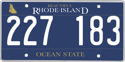 RI license plate 227183