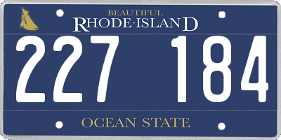 RI license plate 227184