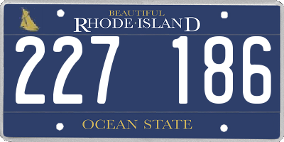 RI license plate 227186