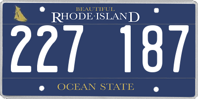 RI license plate 227187