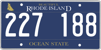 RI license plate 227188