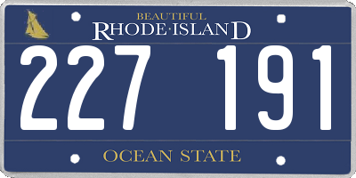 RI license plate 227191
