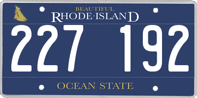 RI license plate 227192