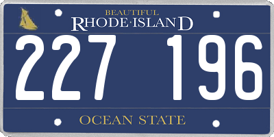 RI license plate 227196