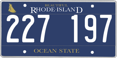 RI license plate 227197