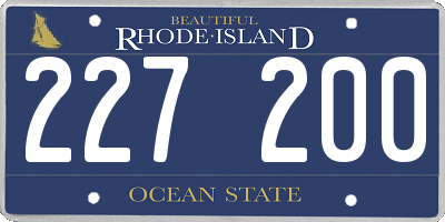 RI license plate 227200