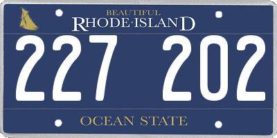 RI license plate 227202