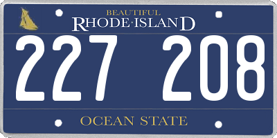 RI license plate 227208