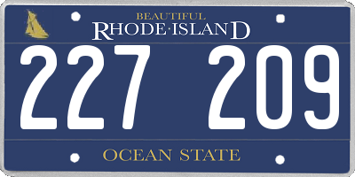 RI license plate 227209
