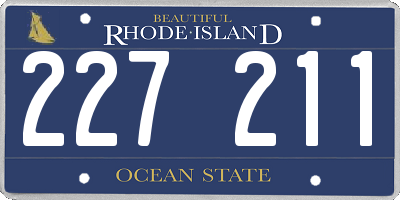 RI license plate 227211