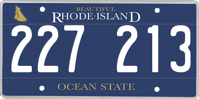 RI license plate 227213