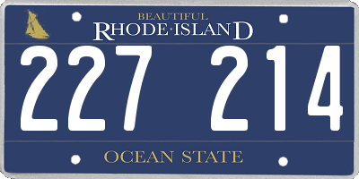 RI license plate 227214