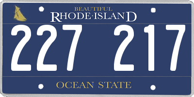 RI license plate 227217
