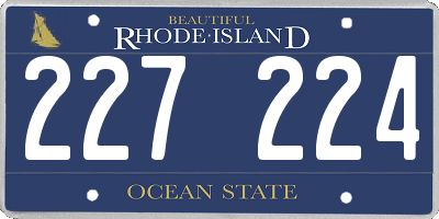 RI license plate 227224