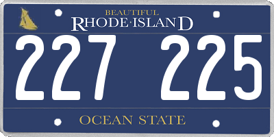 RI license plate 227225