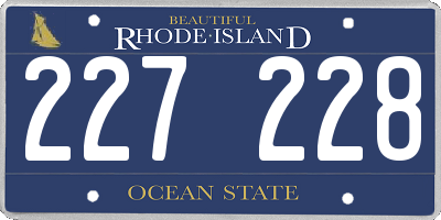 RI license plate 227228