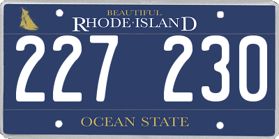 RI license plate 227230