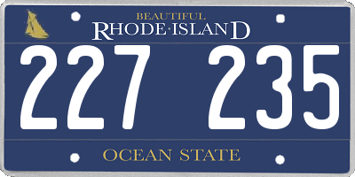 RI license plate 227235