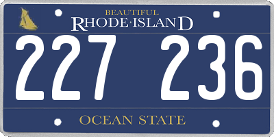 RI license plate 227236