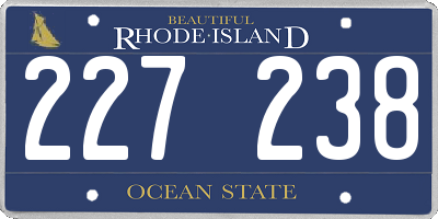 RI license plate 227238