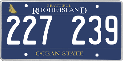 RI license plate 227239