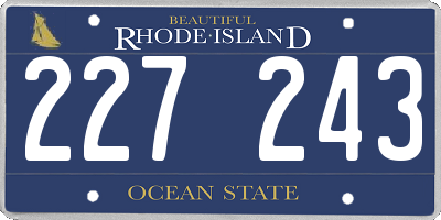 RI license plate 227243