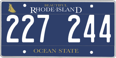 RI license plate 227244