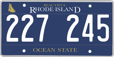 RI license plate 227245
