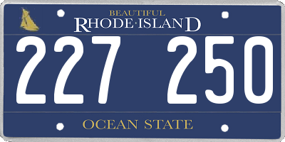 RI license plate 227250