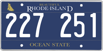 RI license plate 227251