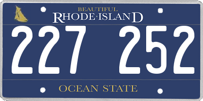 RI license plate 227252
