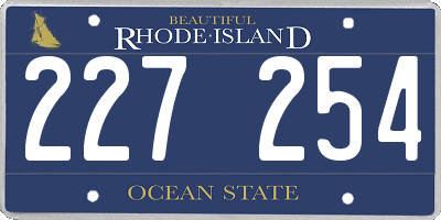 RI license plate 227254
