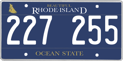 RI license plate 227255
