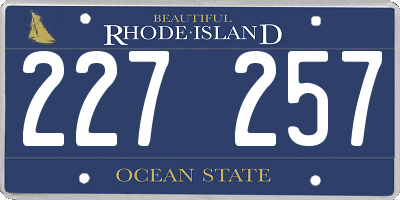 RI license plate 227257