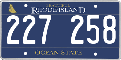 RI license plate 227258