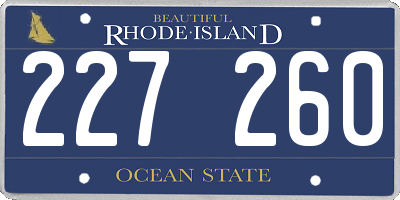 RI license plate 227260