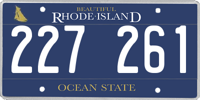 RI license plate 227261