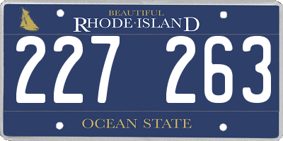 RI license plate 227263
