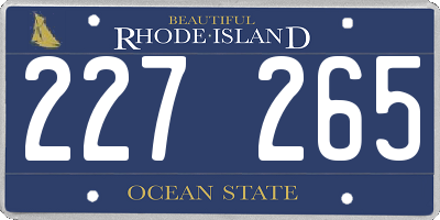 RI license plate 227265