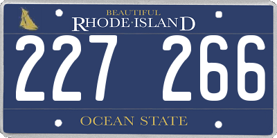 RI license plate 227266
