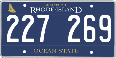 RI license plate 227269