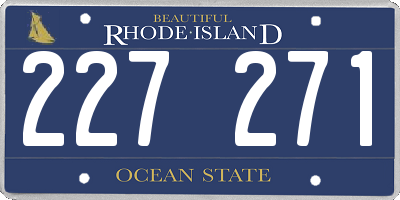 RI license plate 227271